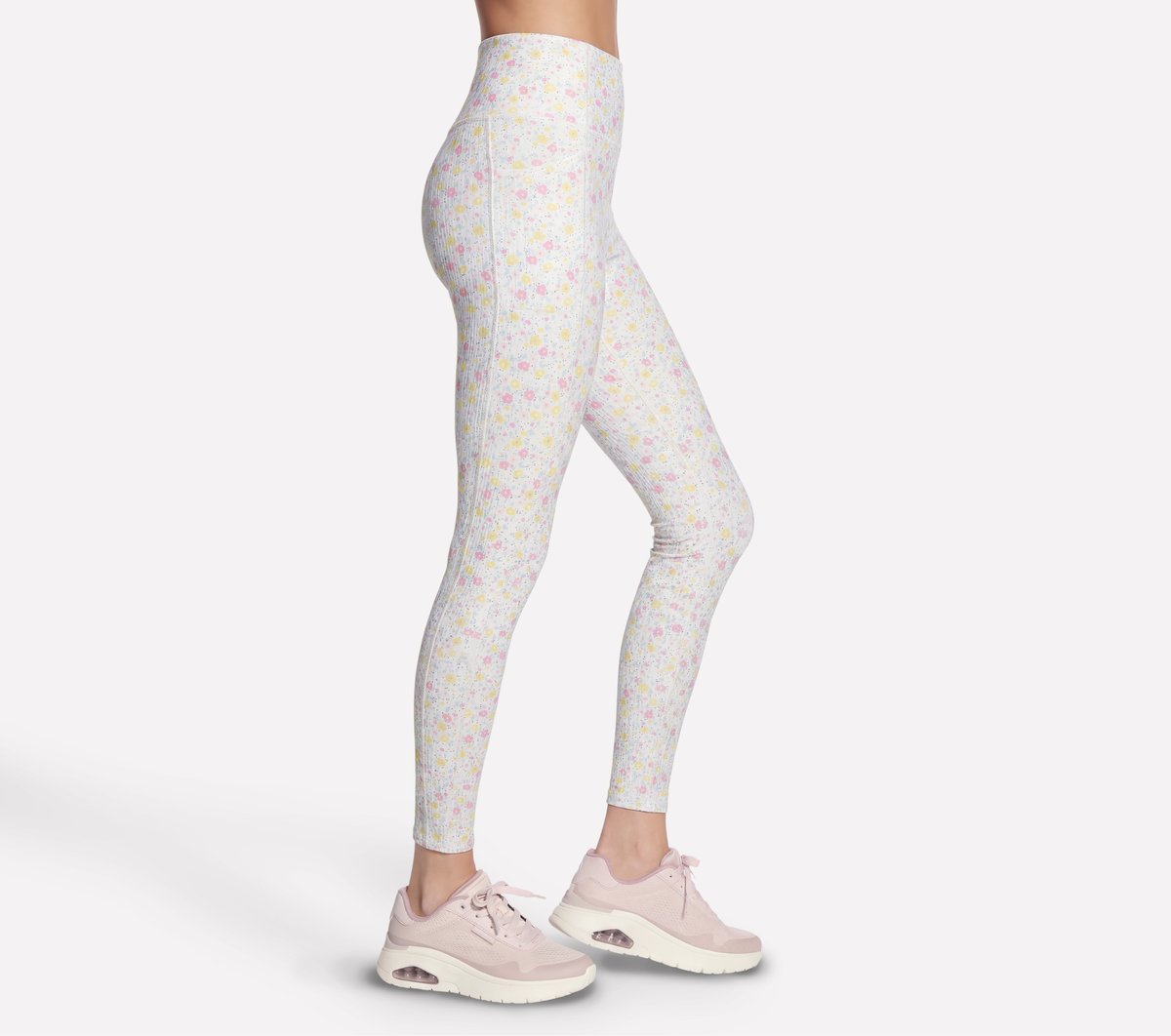 GO WALK Rib Floral Full Length High-Waisted Legging / Skechers Women