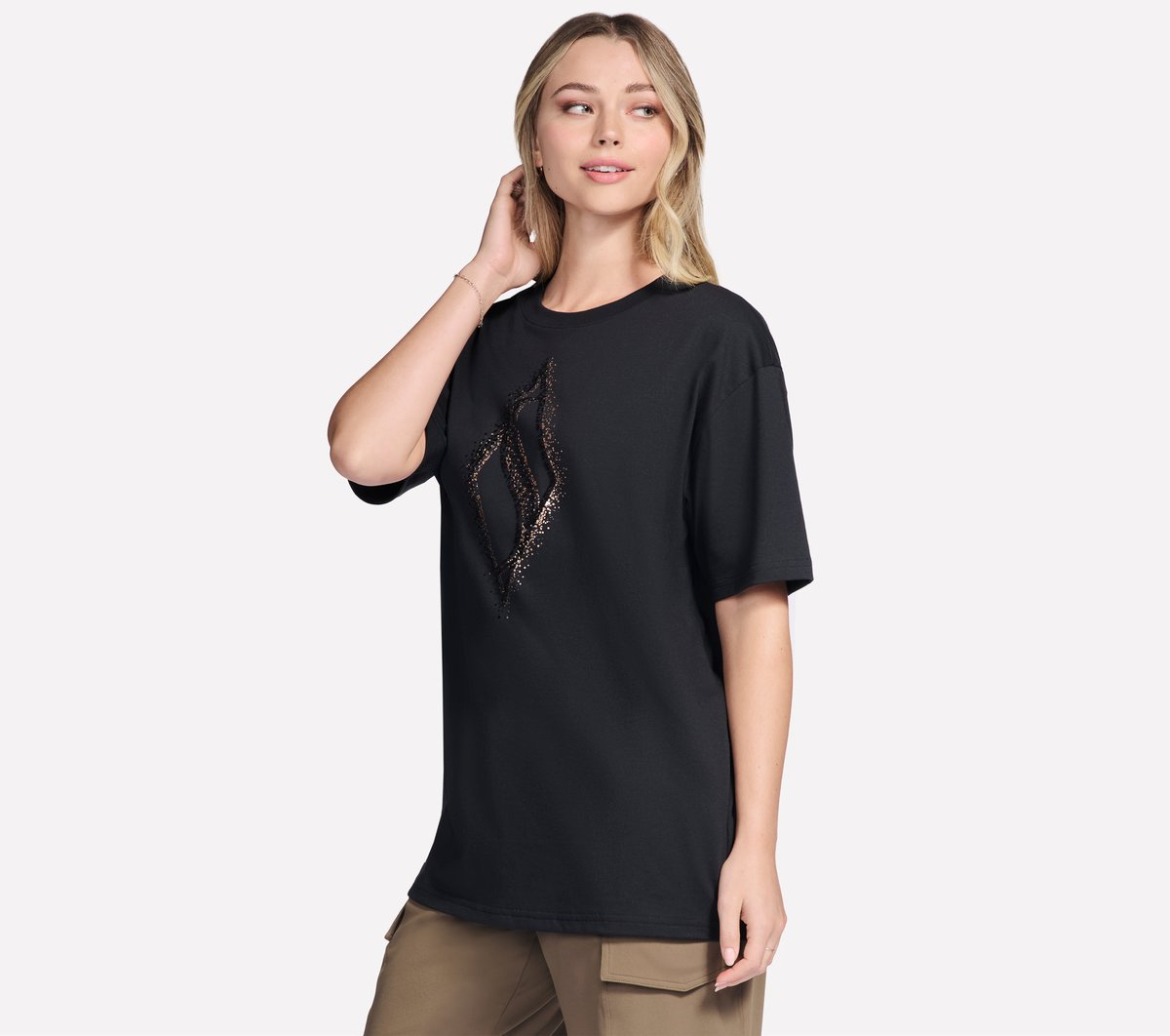 Gold Splatter Diamond Short Sleeve Tee / Skechers Women