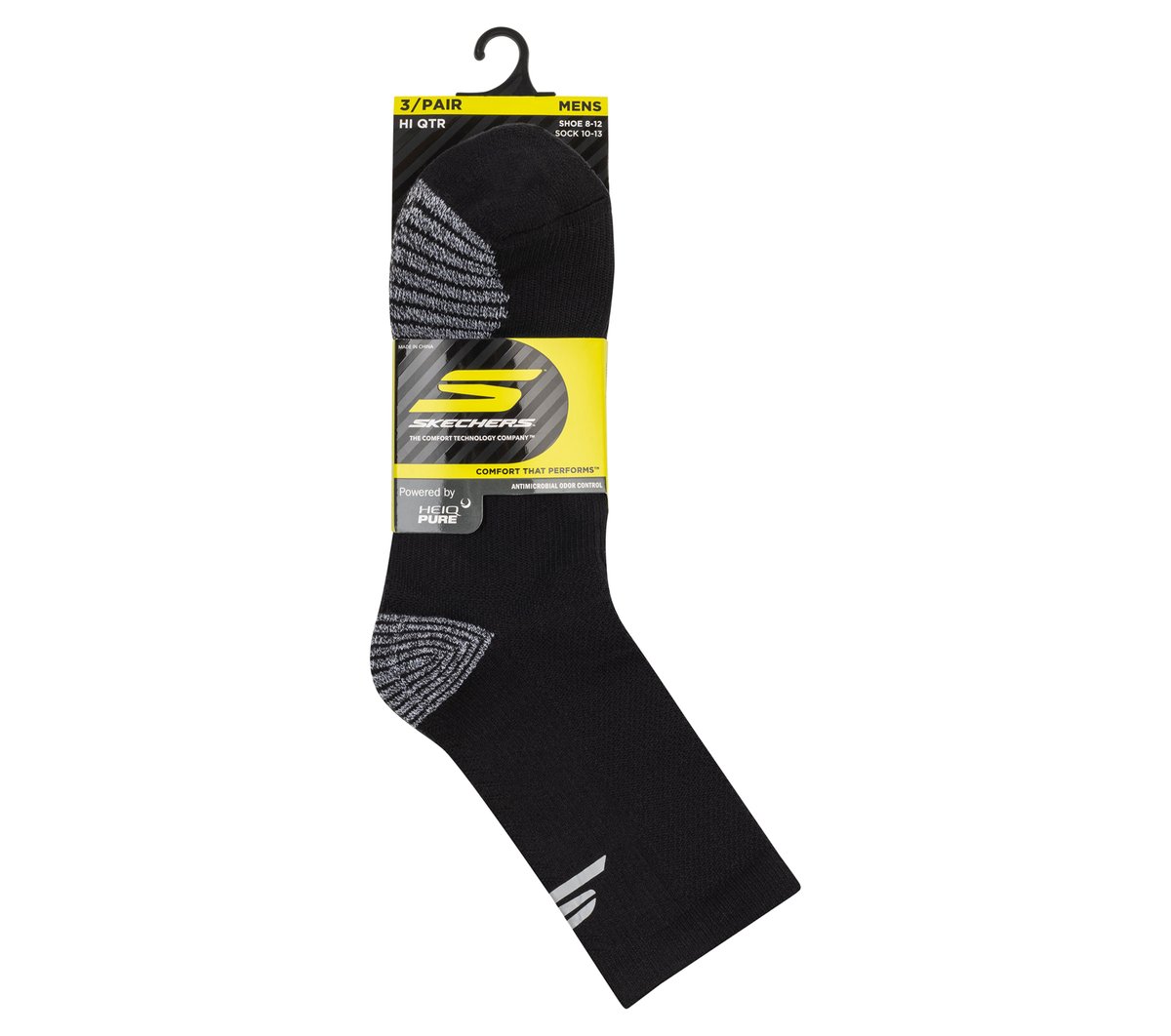 3 Pack Men's Performance Running High Quarter Socks / Skechers Men|Clothing
