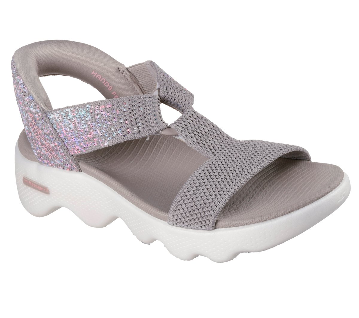 Slip-ins: GO WALK Massage Fit Sandal - Confetti Sky / Skechers Women