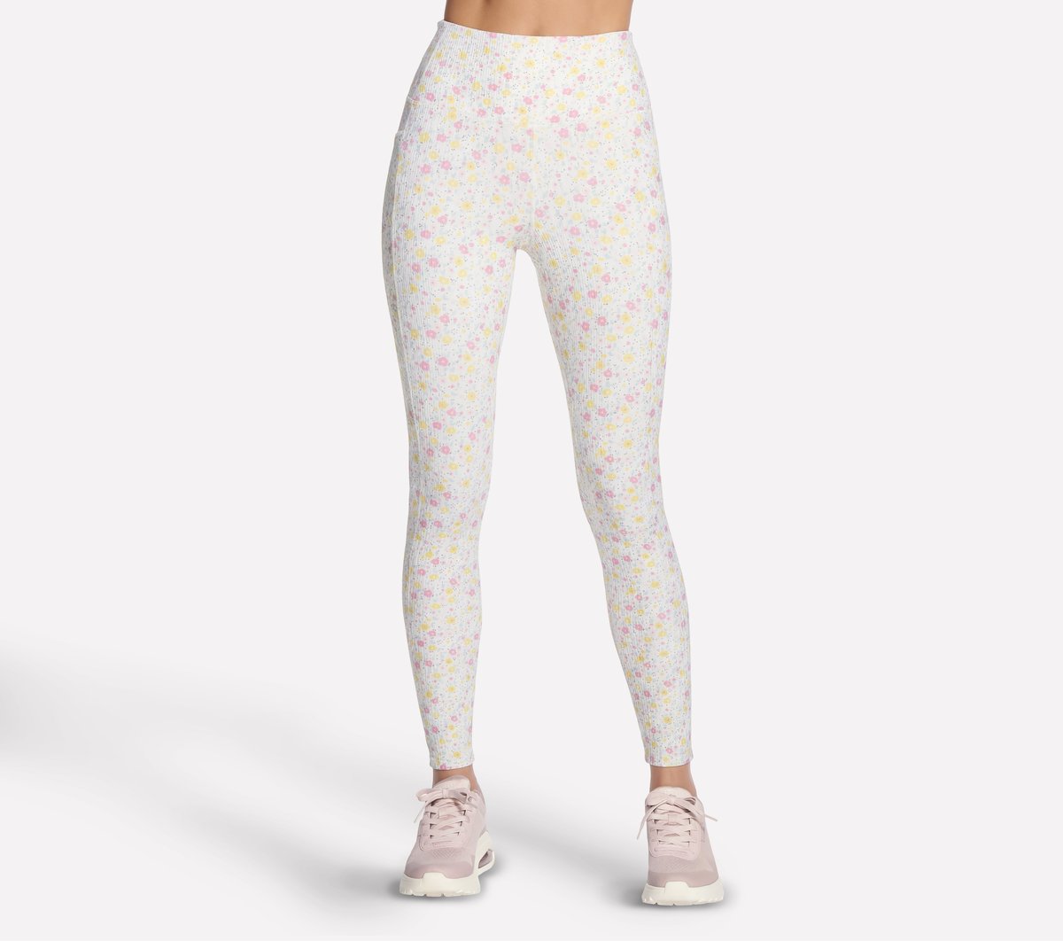 GO WALK Rib Floral Full Length High-Waisted Legging / Skechers Women