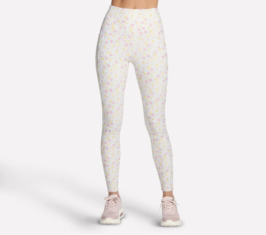 GO WALK Rib Floral Full Length High-Waisted Legging / Skechers Women