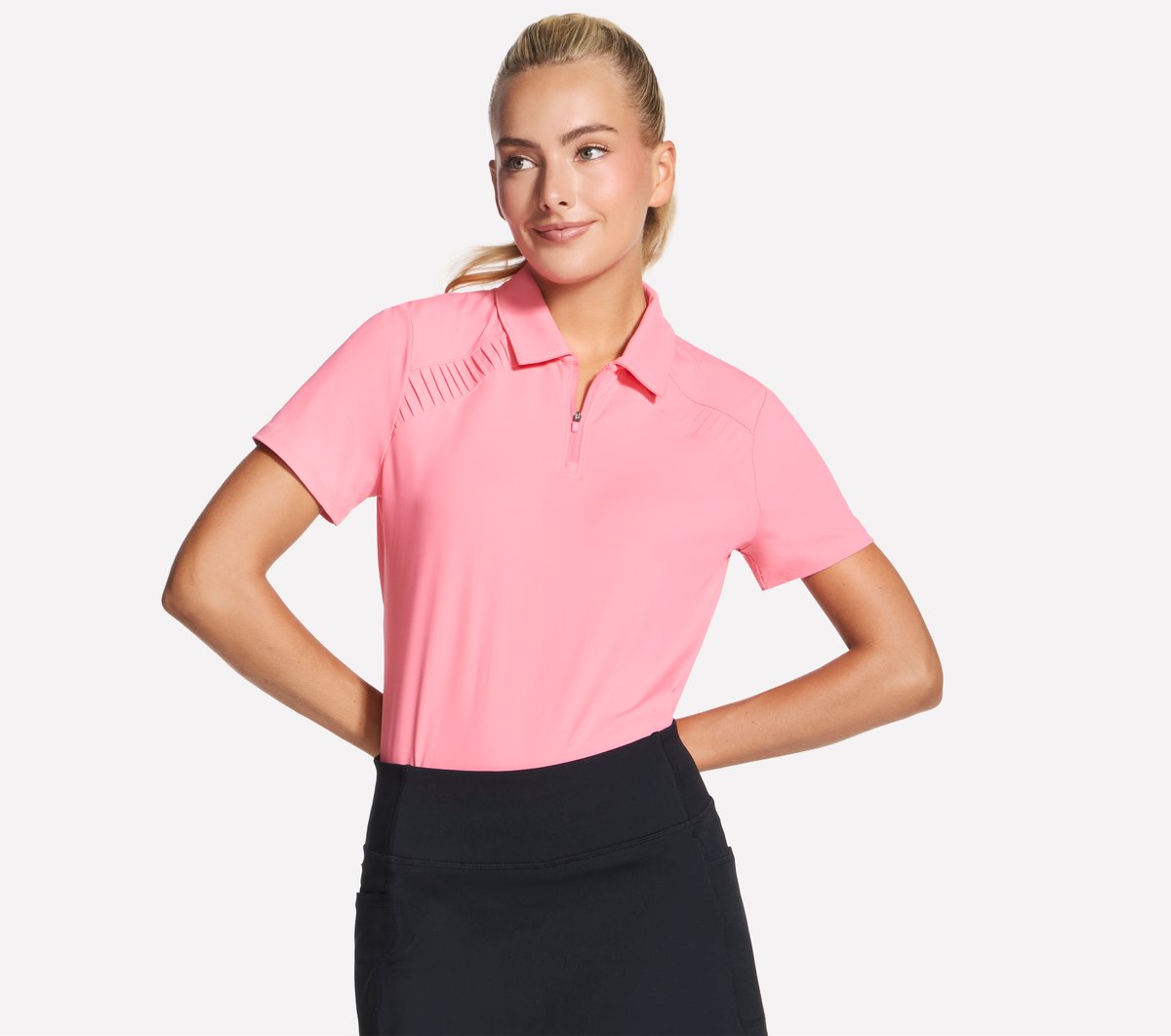 GO GOLF Short Sleeve Birdie Zip Front Polo / Skechers Women