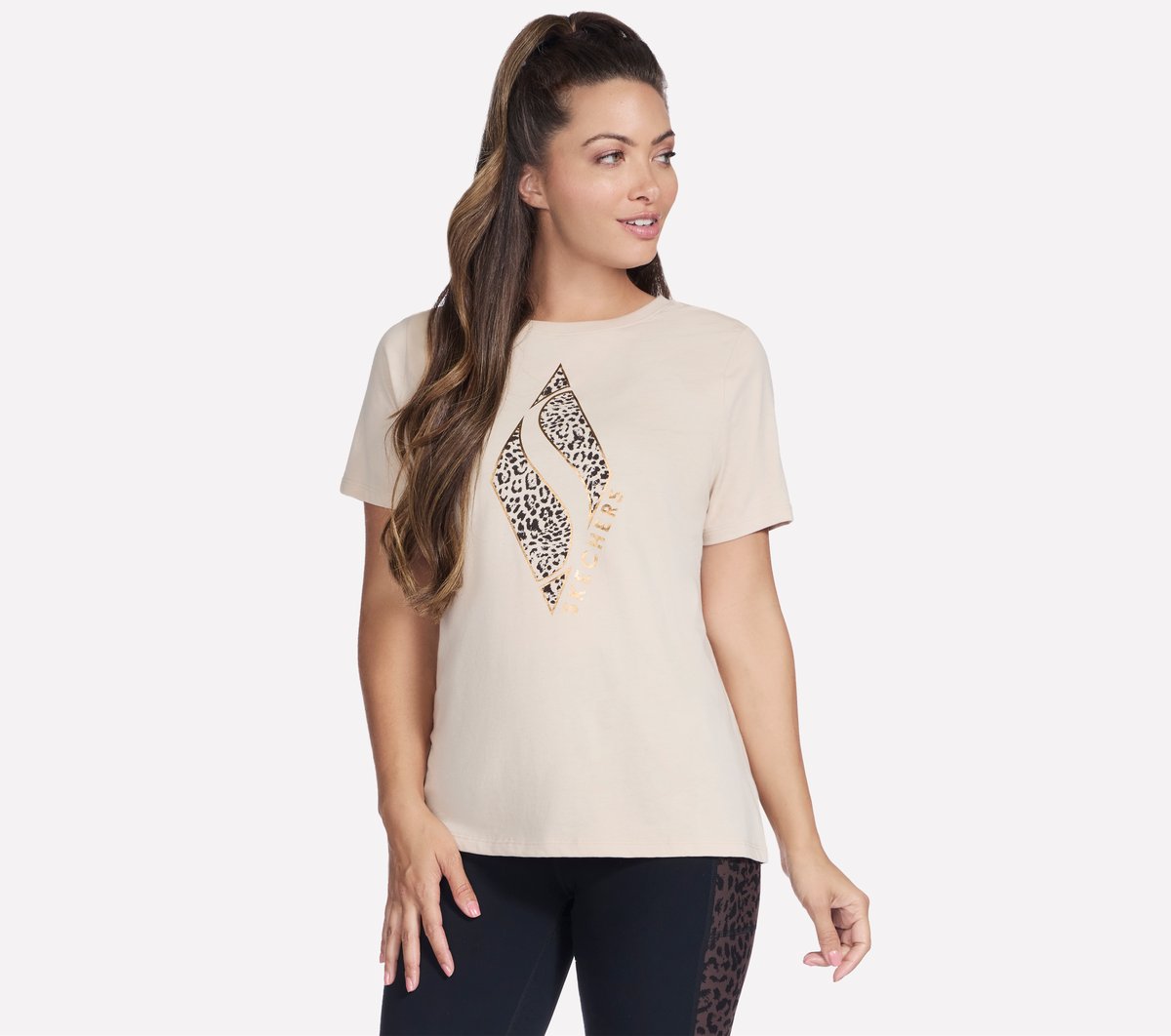 Diamond Cheetah Short Sleeve Tee / Skechers Women