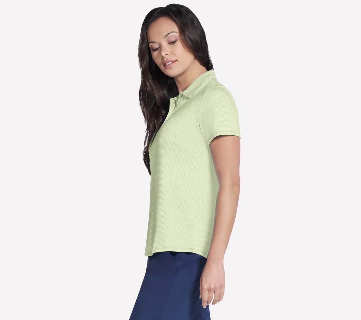 Short Sleeve On The Green Striped Polo / Skechers Women
