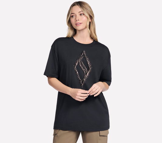 Gold Splatter Diamond Short Sleeve Tee / Skechers Women