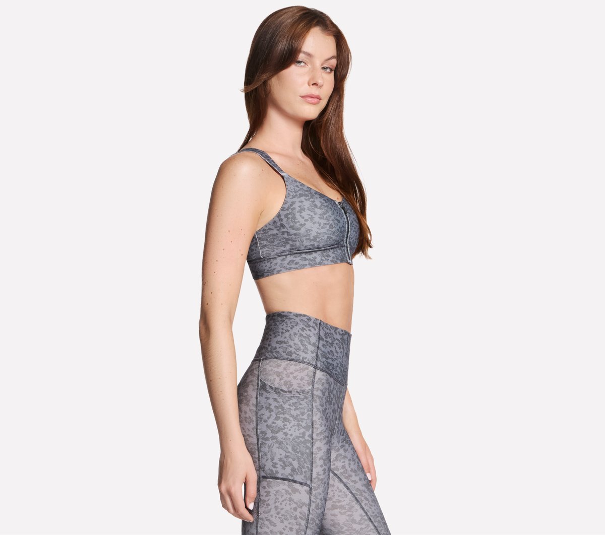 GO WALK Evolution Printed Zip Front Bra / Skechers Women