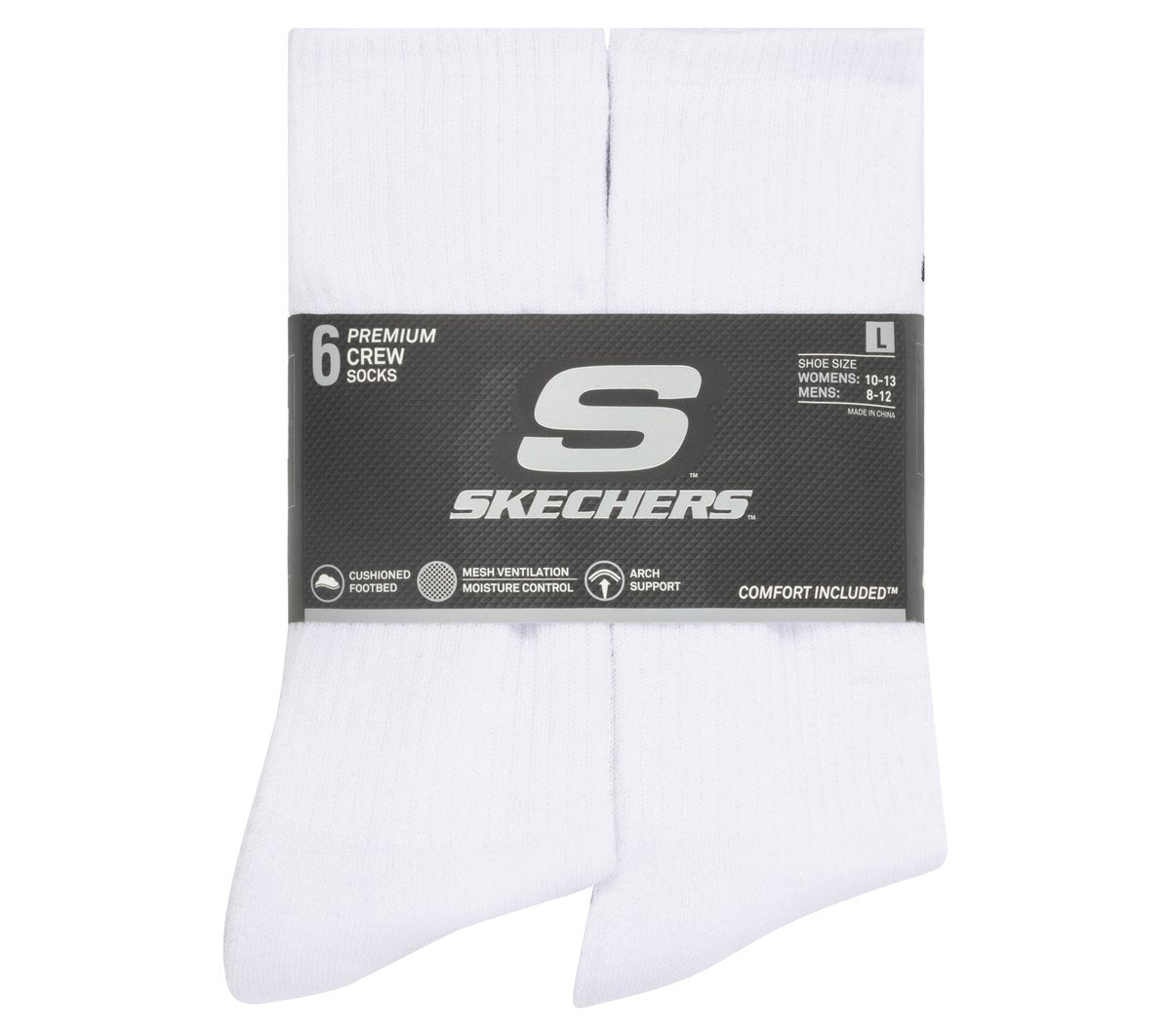 6 Pack Large Core Crew Socks / Skechers Men|Clothing