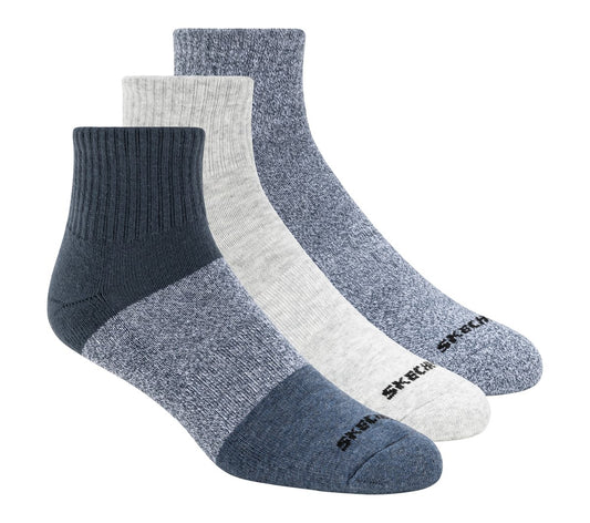 3 Pack Men's Colorblock Quarter Socks / Skechers Men|Clothing