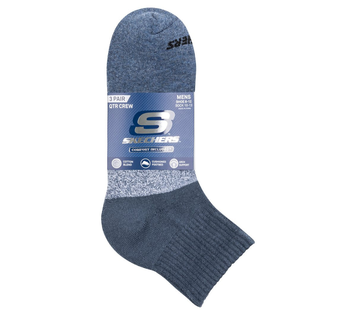 3 Pack Men's Colorblock Quarter Socks / Skechers Men|Clothing