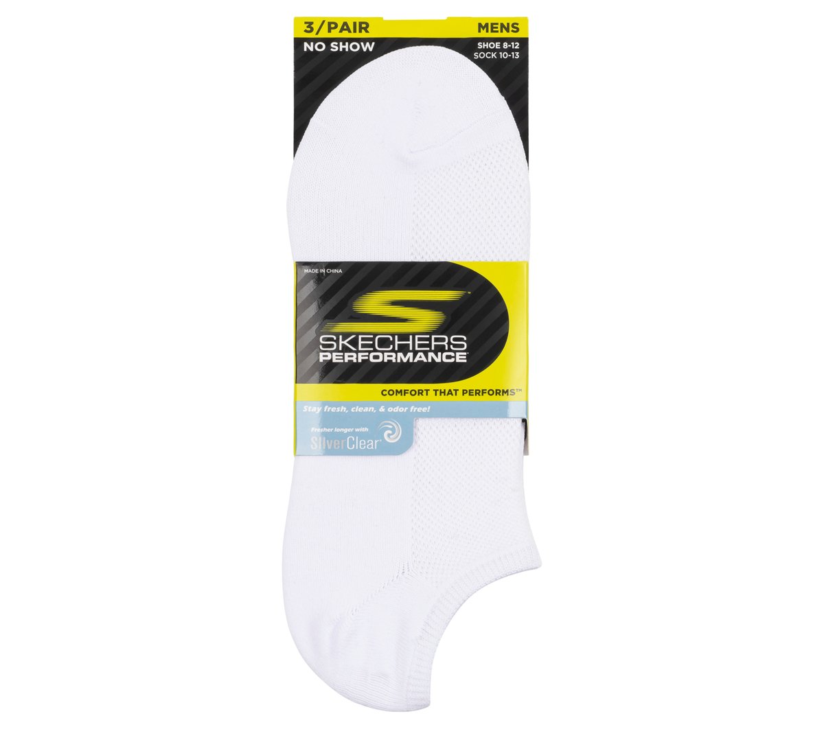 3 Pack No Show Stretch Socks / Skechers Men|Clothing