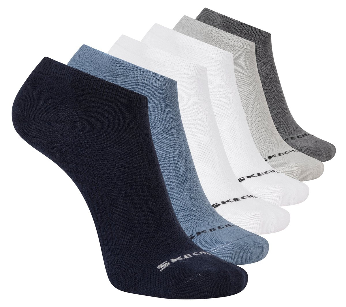 6 Pack Men's Low Cut Texture Knit Socks / Skechers Men|Clothing