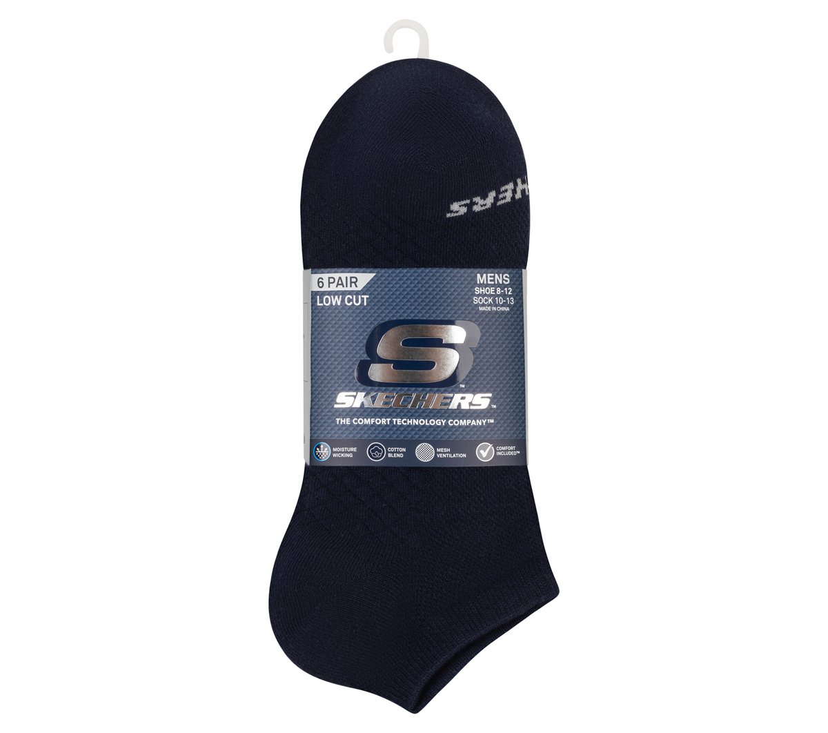 6 Pack Men's Low Cut Texture Knit Socks / Skechers Men|Clothing