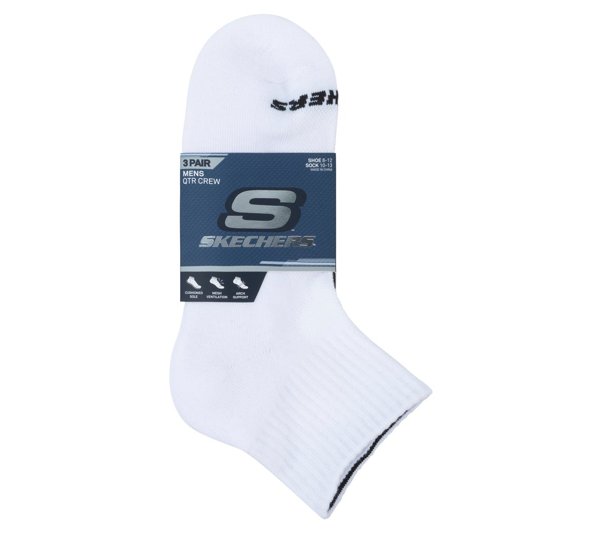 3 Pack Quarter Crew Sport Socks / Skechers Men|Clothing