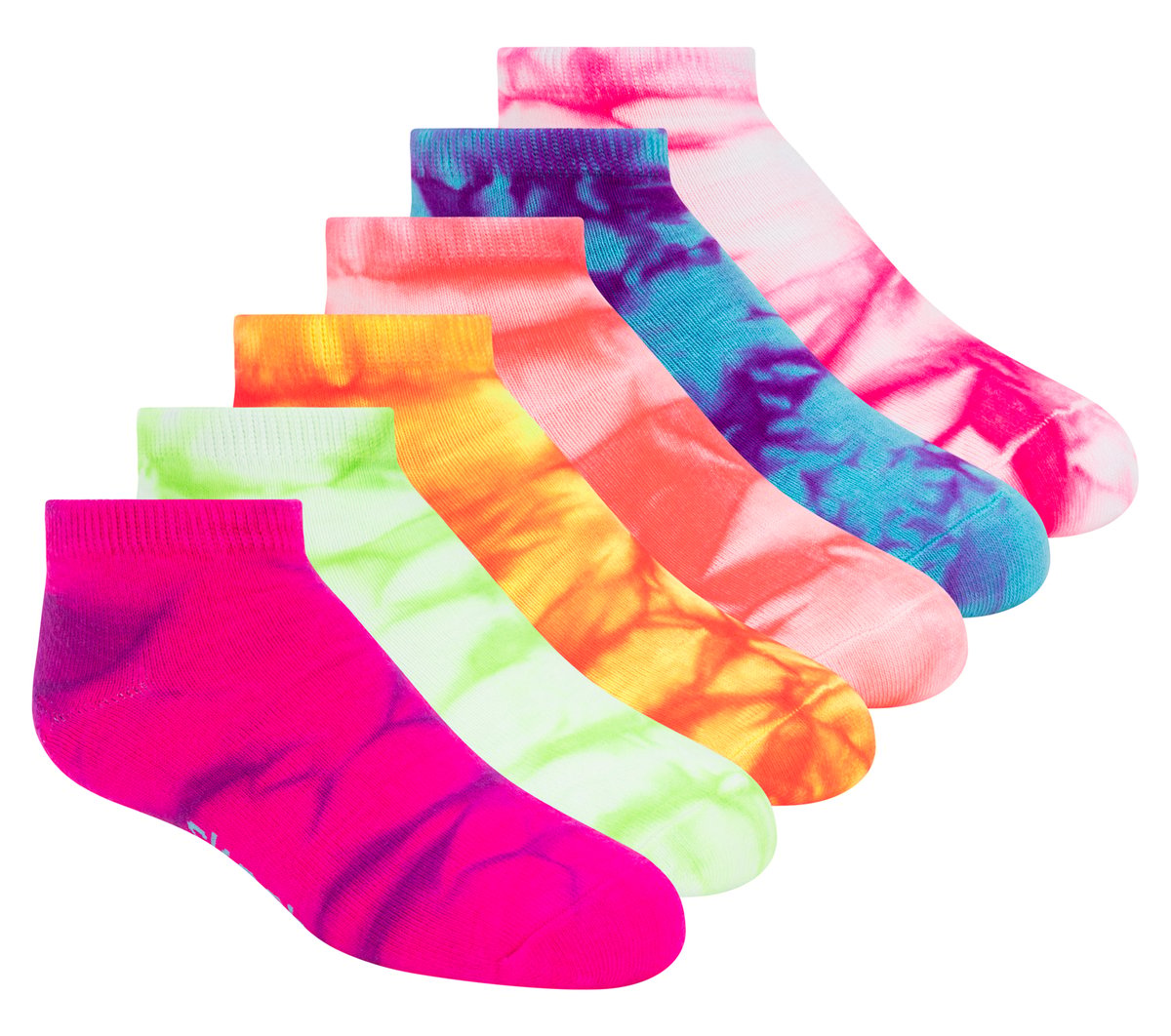 6 Pack Girls' Tie Dye Fashion Socks / Skechers Kids|Clothing