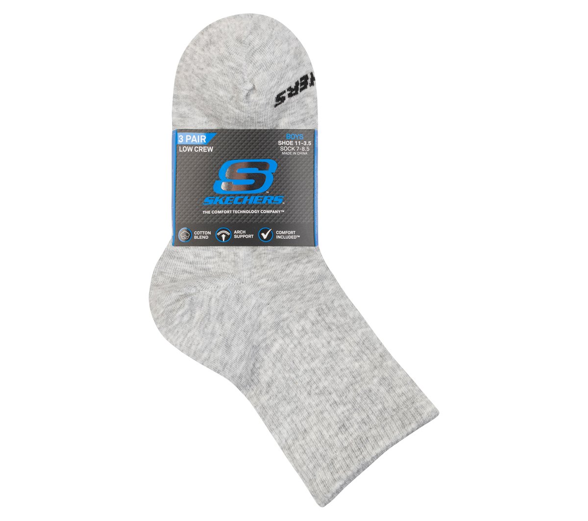 3 Pack Boys' Crew Cotton Socks / Skechers Kids|Clothing