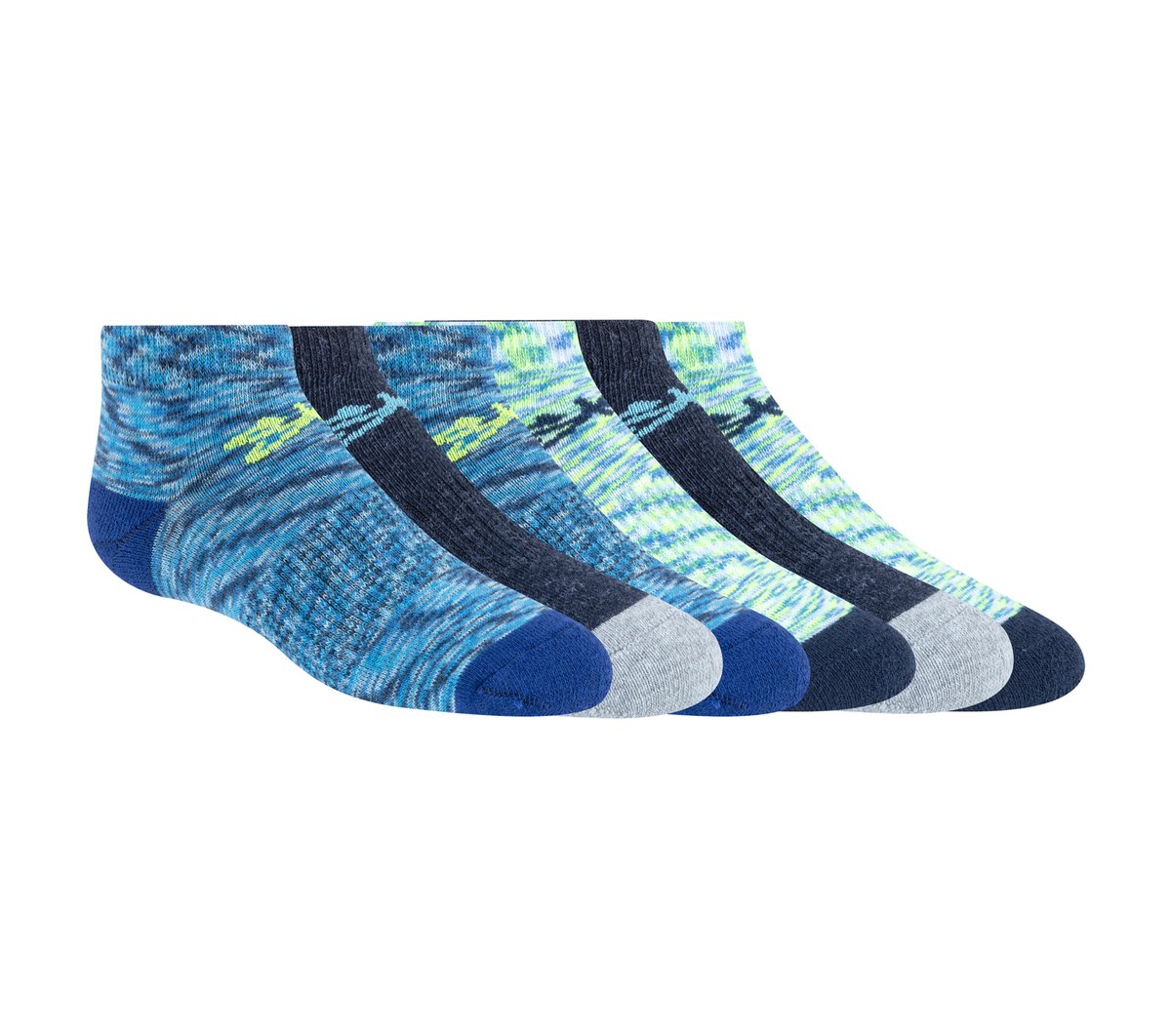 6 Pack Space Dye Low Cut Socks / Skechers Kids|Clothing