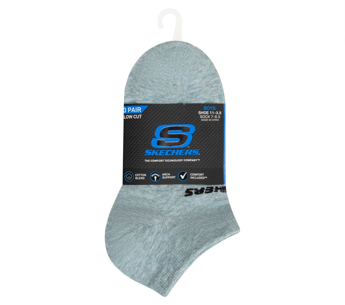 3 Pack Boys' Low Cut Cotton Socks / Skechers Kids|Clothing