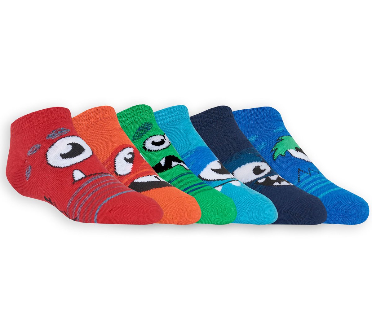 6 Pack Low Cut Monster Socks / Skechers Kids|Clothing