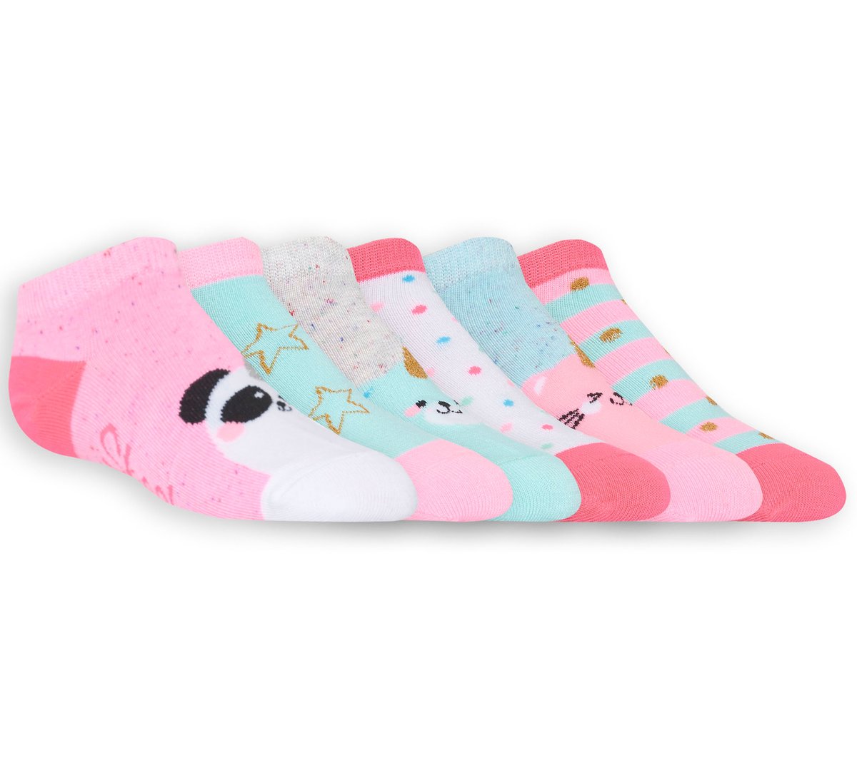 6 Pack Low Cut Cute Socks / Skechers Kids|Clothing