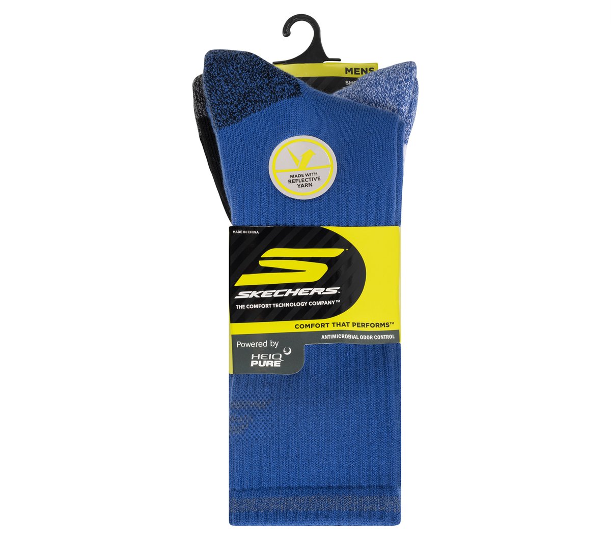 3 Pack Men's Reflective Performance Crew Socks / Skechers Clothing
