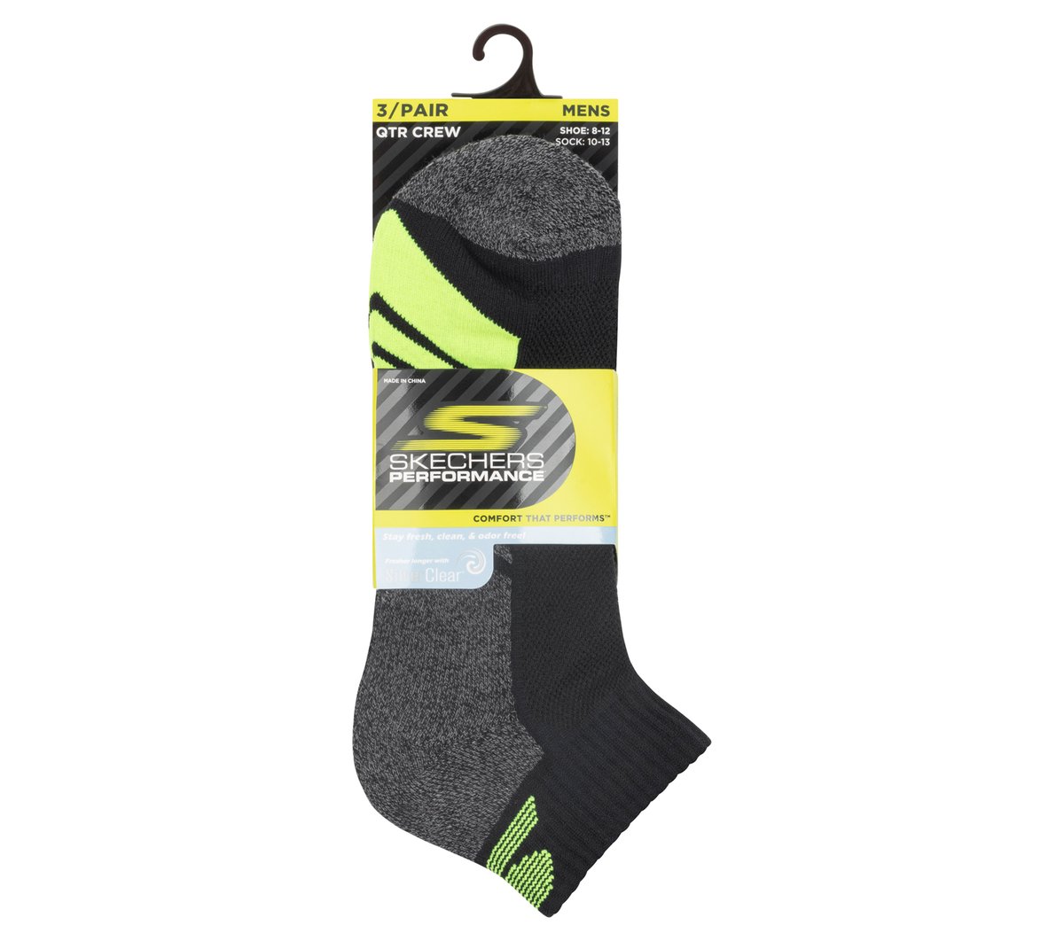 3 Pack Men's Half Terry Quarter Crew Socks / Skechers Clothing