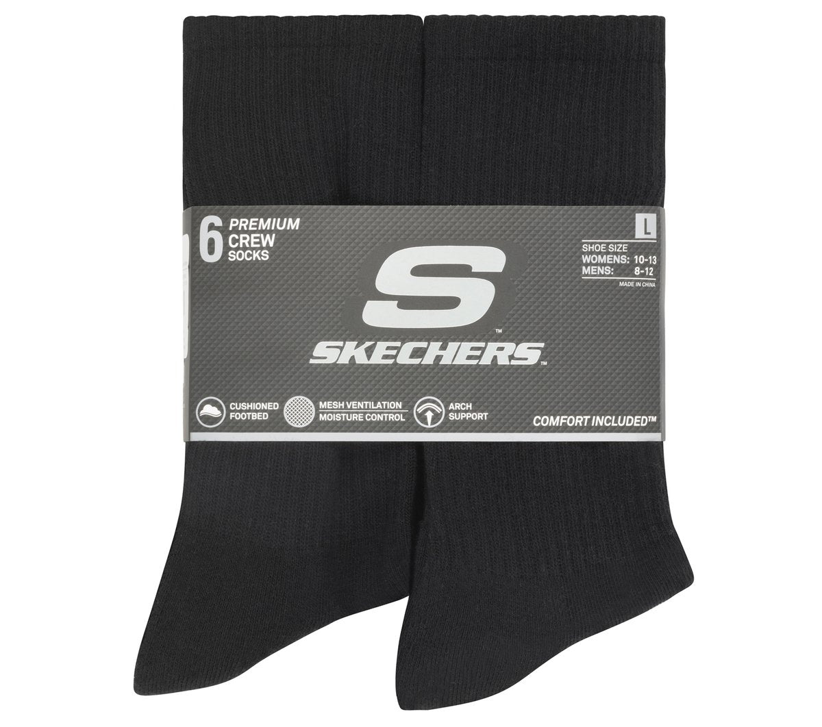 6 Pack Large Core Crew Socks / Skechers Clothing