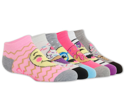 6 Pack Low Cut Emoji Ice Cream Socks / Skechers Clothing