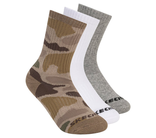 3 Pack Boys' Crew Camo Socks / Skechers Clothing